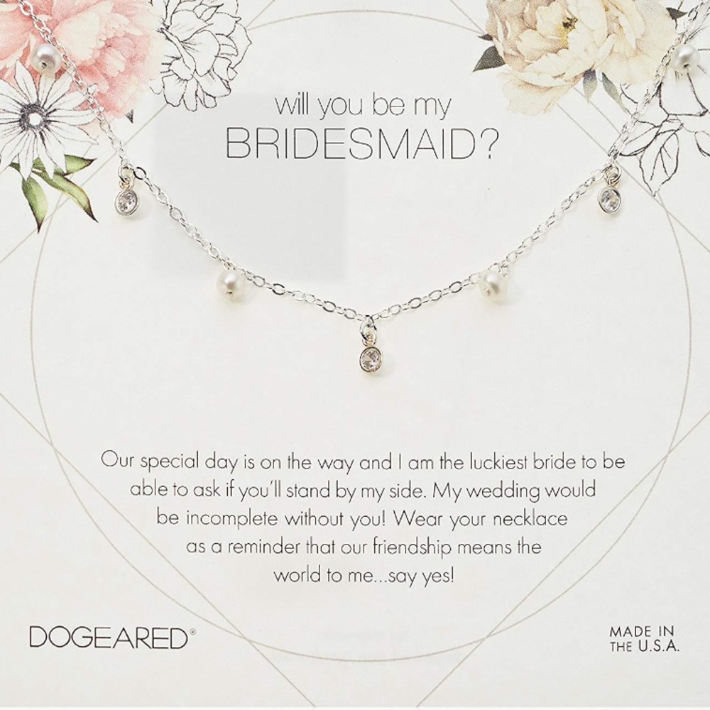 dogeared // bridesmaid silver pearl necklace
